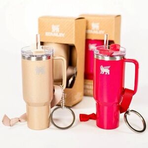 Stanley mini quencher Water Bottle Keychain Christmas Ornament charm Set